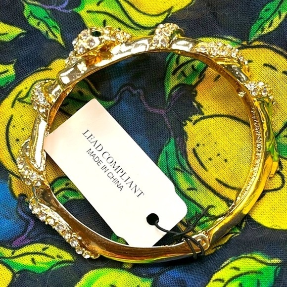 Brand New Natasha Gold Tone Rhinestone Snake Wrap Hinge Bracelet Cuff Bangle - Picture 14 of 16